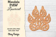 Paw Mandala Lasercut SVG Bundle 3 - CraftNest - Digital Crafting and Art