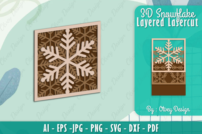 Snowflake 3D Layered Lasercut SVG Bundle 10 - CraftNest - Digital Crafting and Art