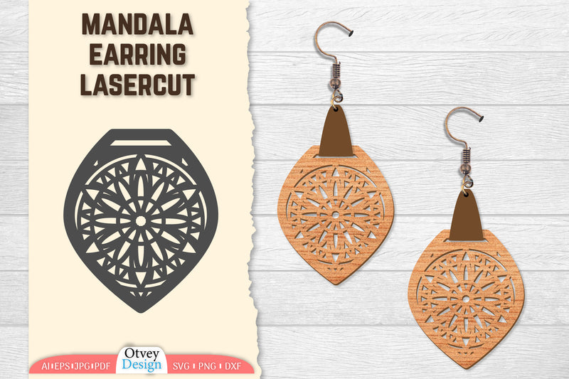 Earring Mandala Lasercut SVG Bundle 66 - CraftNest - Digital Crafting and Art
