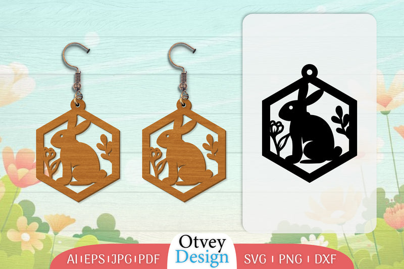 Earring Rabbit Lasercut SVG Bundle 12 - CraftNest - Digital Crafting and Art