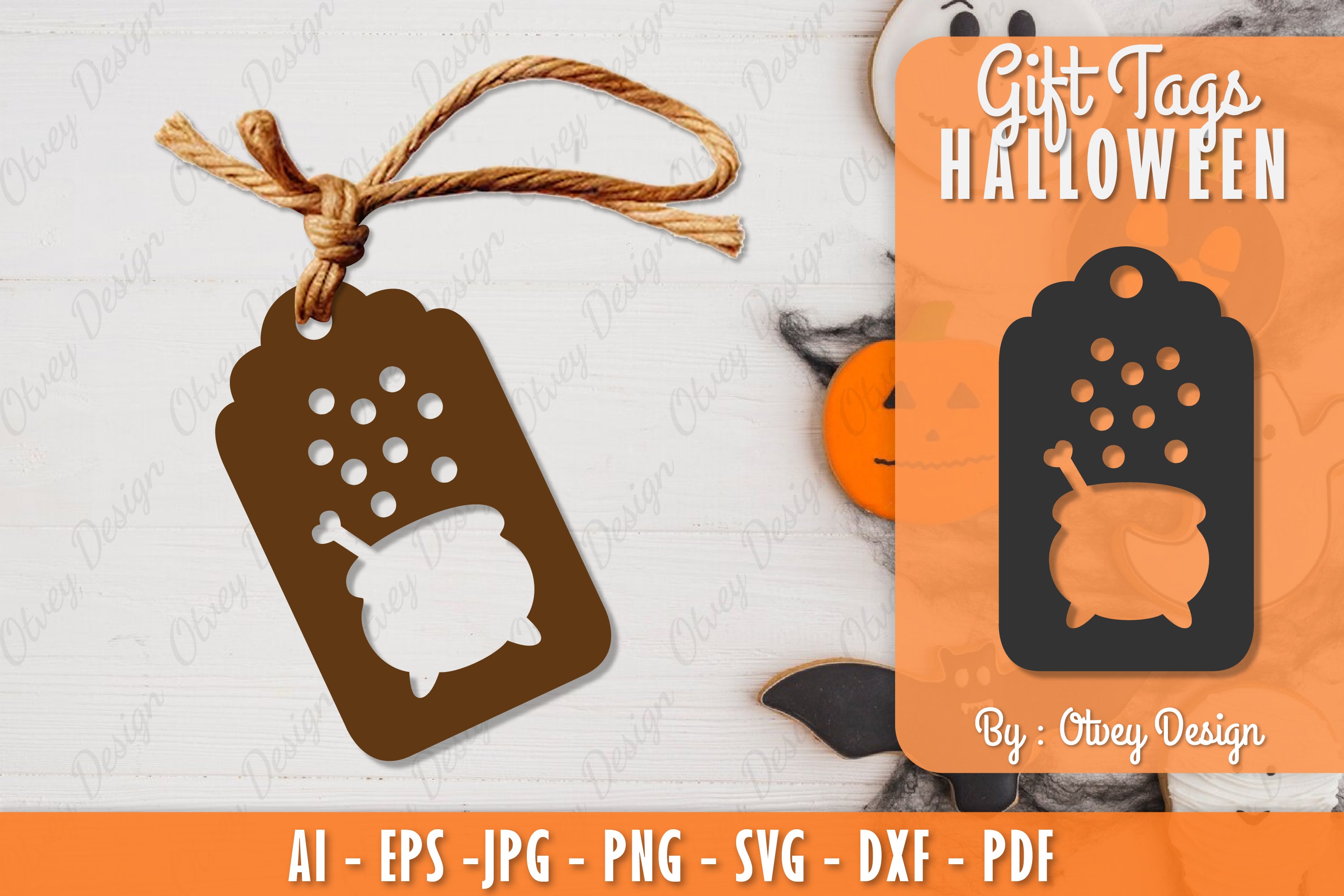 Halloween Gift Tags SVG Bundle 23 - CraftNest - Digital Crafting and Art