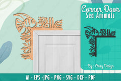 Sea Animals Door Corner Decoration SVG Bundle 5 - CraftNest - Digital Crafting and Art