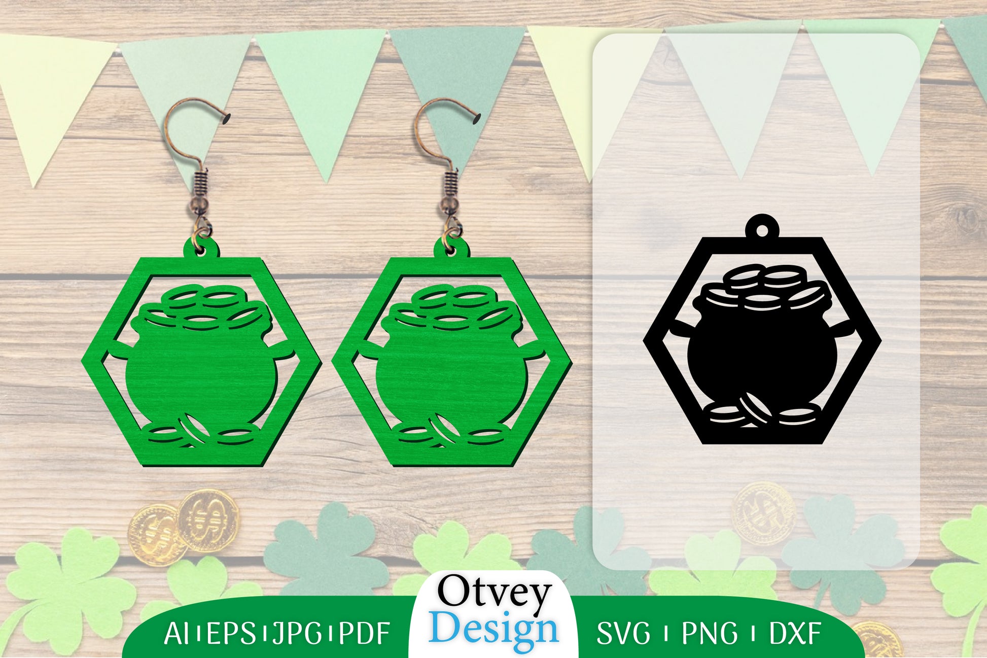 St Patrick's Day Earring Lasercut SVG Bundle 97 - CraftNest - Digital Crafting and Art