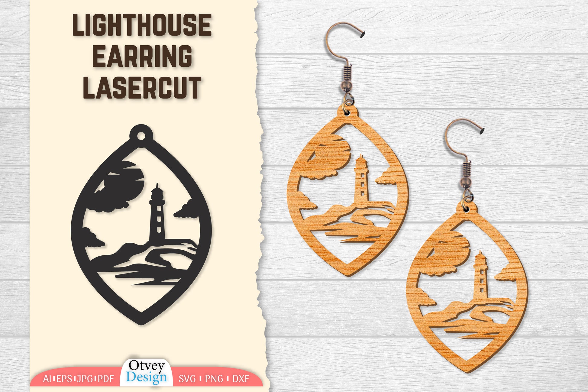 Lighthouse Earring Lasercut SVG Bundle 31 - CraftNest - Digital Crafting and Art