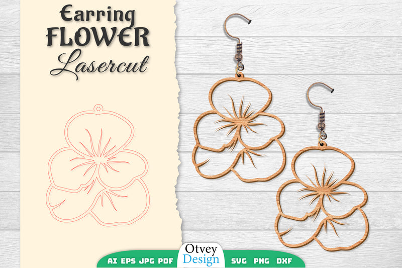 Earring Flower Lasercut SVG Bundle 4 - CraftNest - Digital Crafting and Art