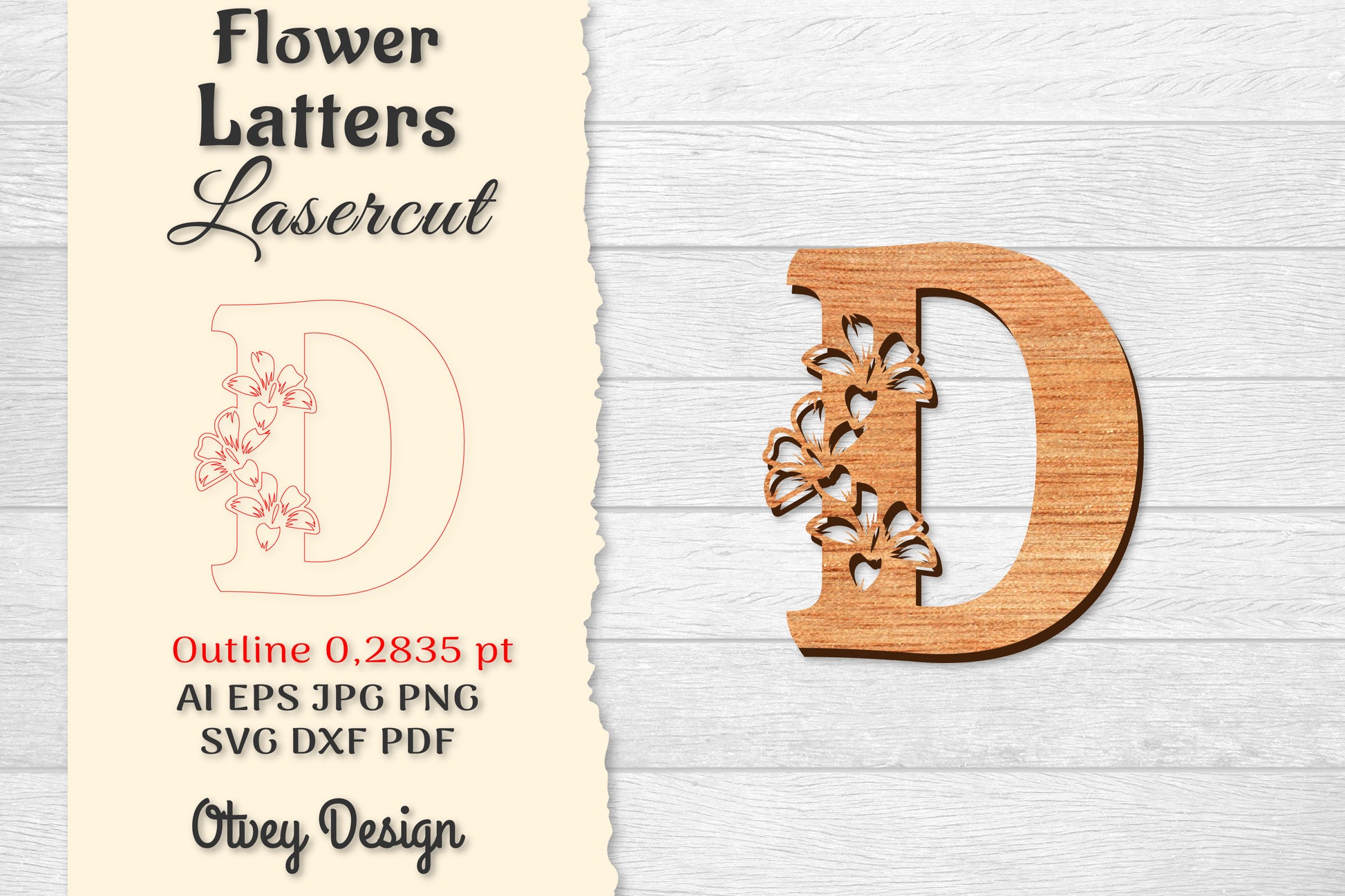 Flower Letters Laser Cut SVG Bundle 142 - CraftNest - Digital Crafting and Art