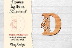 Flower Letters Laser Cut SVG Bundle 142 - CraftNest - Digital Crafting and Art