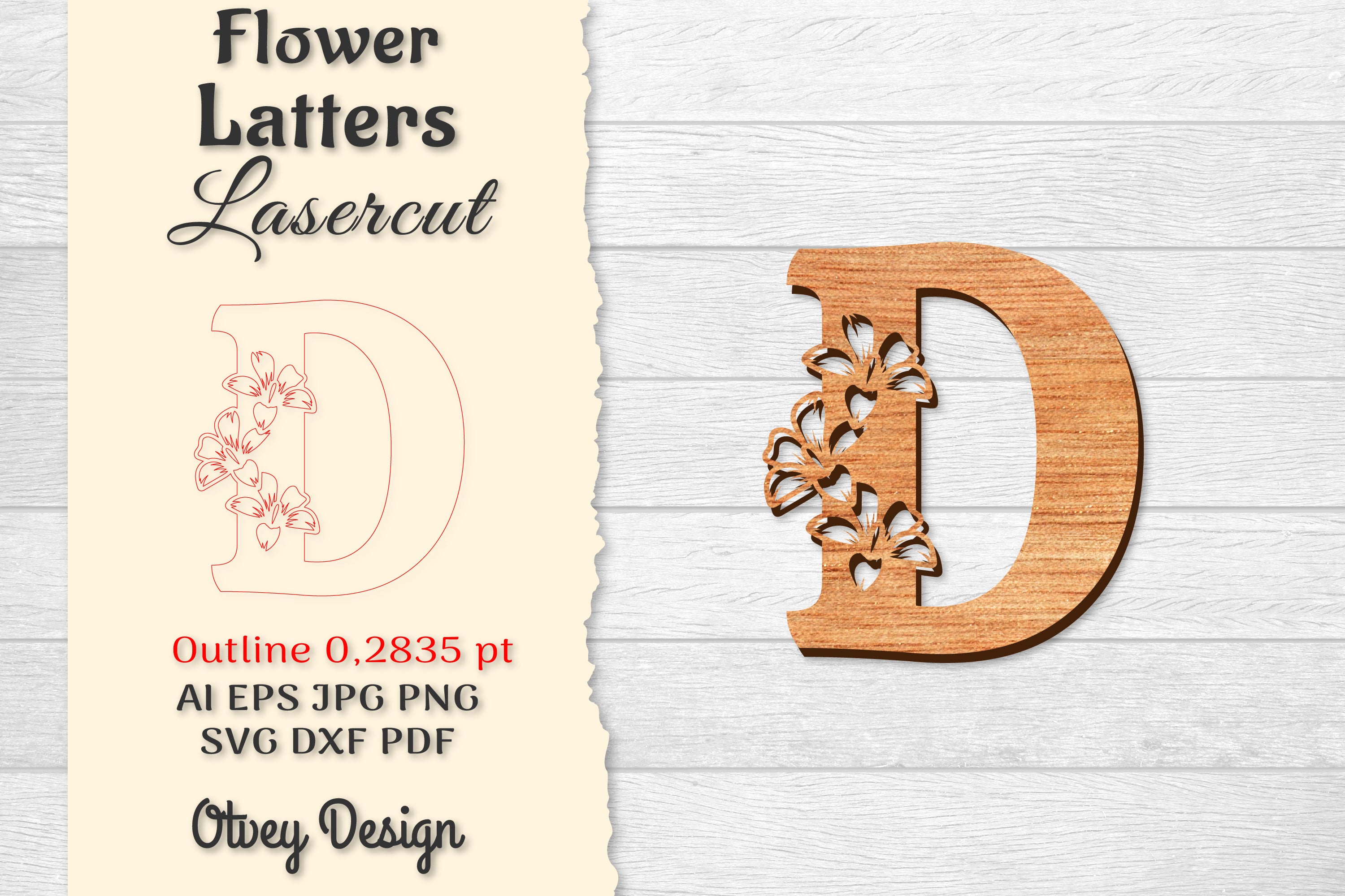 Flower Letters Laser Cut SVG Bundle 142 - CraftNest - Digital Crafting and Art