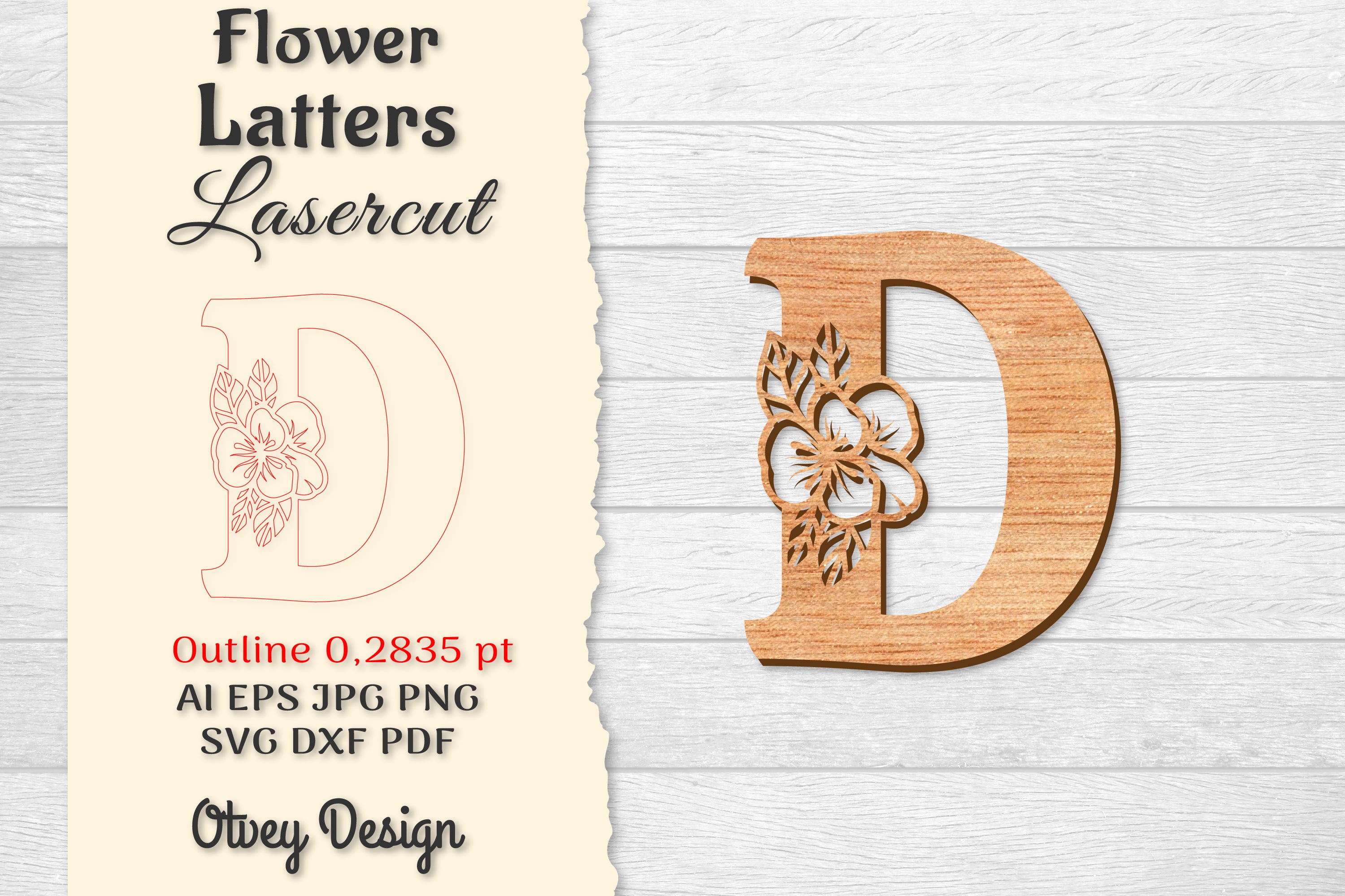 Flower Letters Laser Cut File SVG Bundle 80 - CraftNest - Digital Crafting and Art