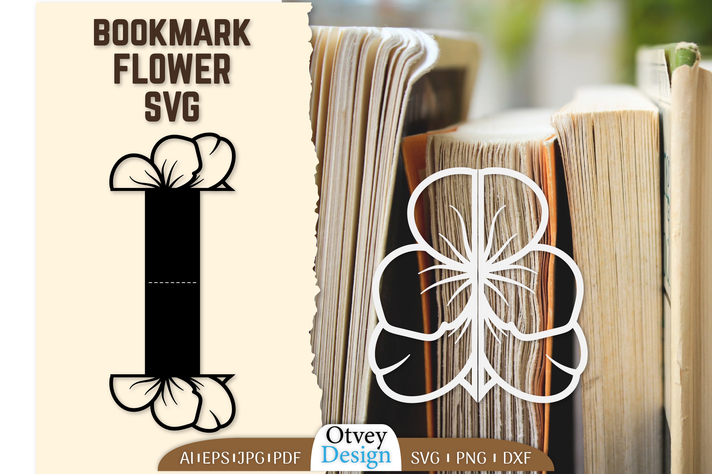 Cutout Flower Bookmark SVG Bundle 4 - CraftNest - Digital Crafting and Art