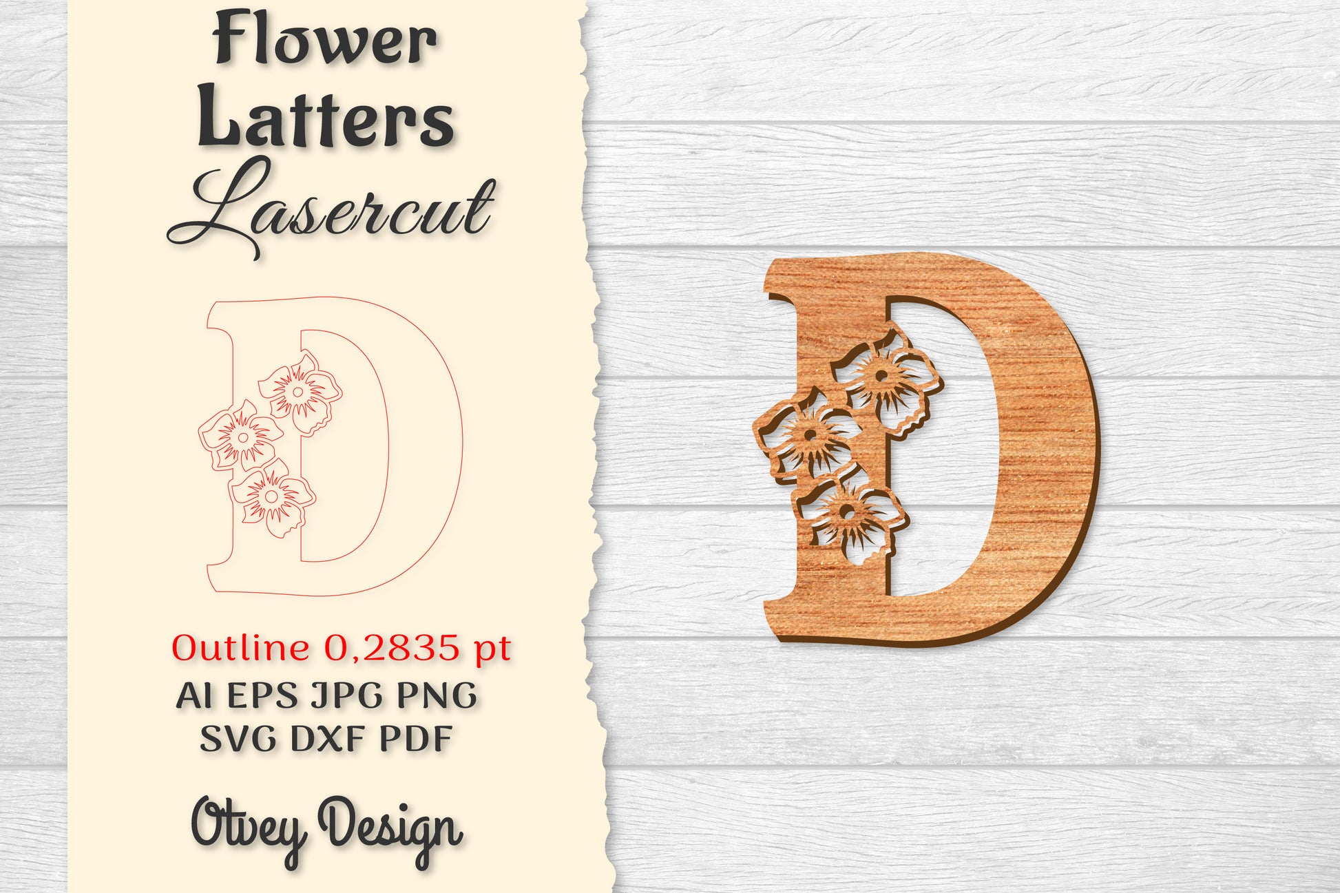 Flower Letters Laser Cut SVG Bundle 126 - CraftNest - Digital Crafting and Art