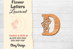 Flower Letters Laser Cut SVG Bundle 126 - CraftNest - Digital Crafting and Art