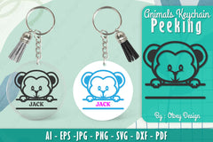 Animals Peeking Keychain SVG Bundle 10 - CraftNest - Digital Crafting and Art