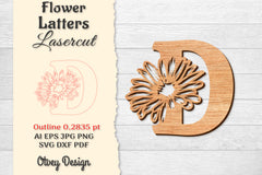 Flower Letters Laser Cut SVG Bundle 3 - CraftNest - Digital Crafting and Art