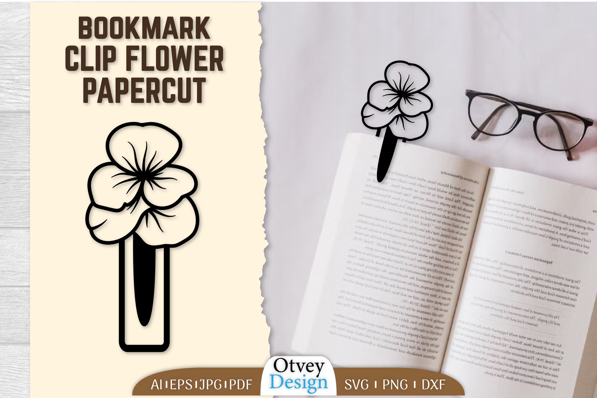 Clip Bookmark Flower SVG Bundle 4 - CraftNest - Digital Crafting and Art