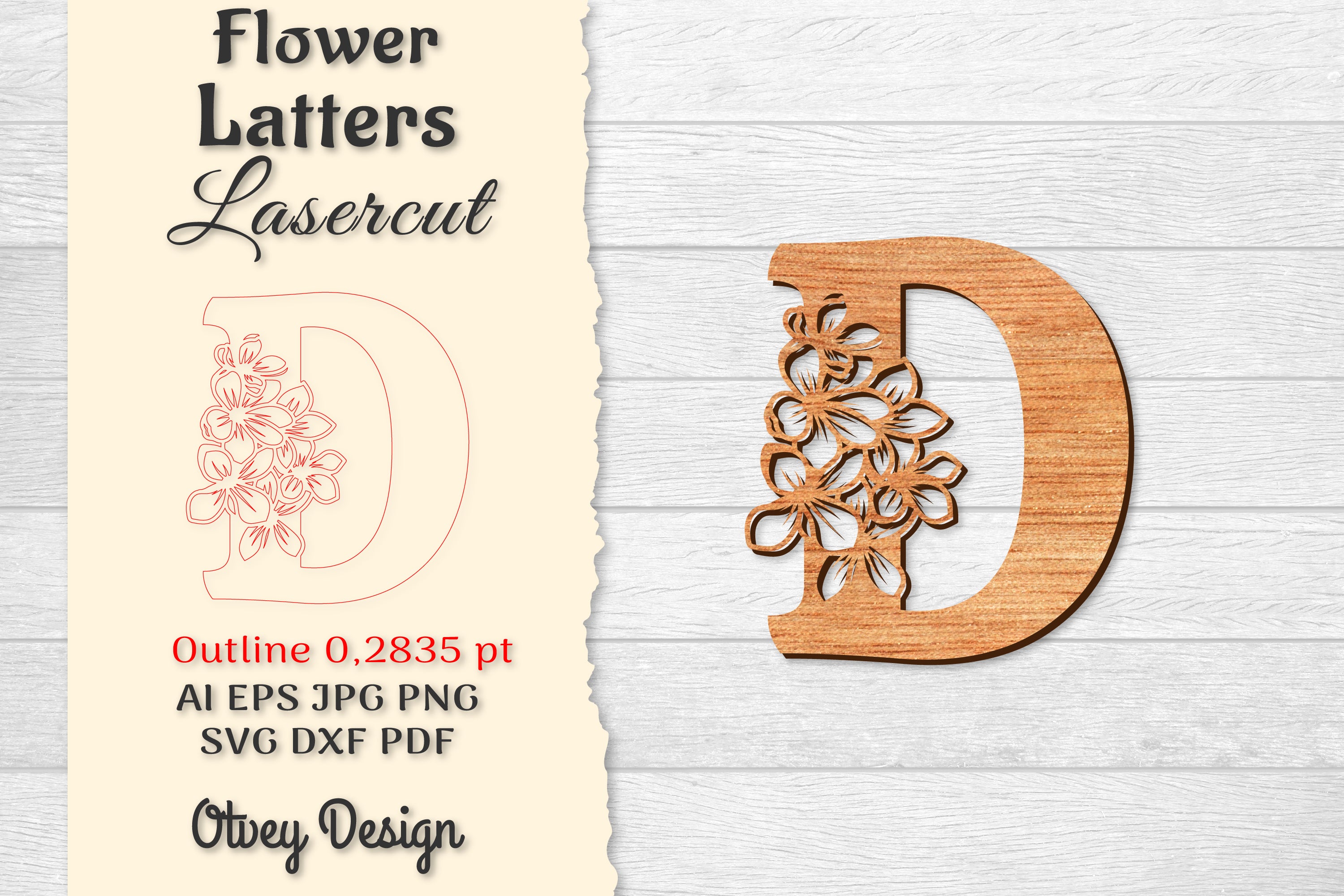 Flower Letters Laser Cut File SVG Bundle 133 - CraftNest - Digital Crafting and Art