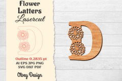Flower Letters Laser Cut SVG Bundle 39 - CraftNest - Digital Crafting and Art