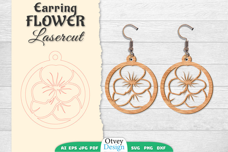 Earring Flower Lasercut SVG Bundle 19 - CraftNest - Digital Crafting and Art
