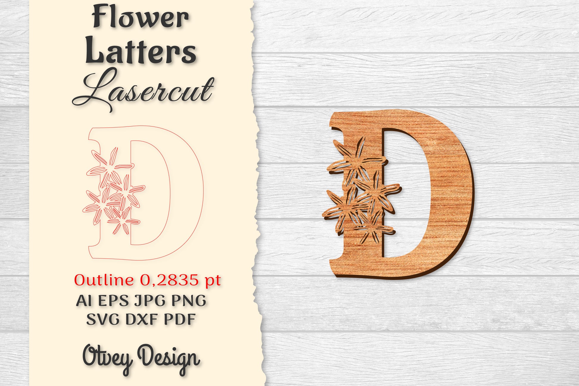 Flower Letters Laser Cut SVG Bundle 52 - CraftNest - Digital Crafting and Art