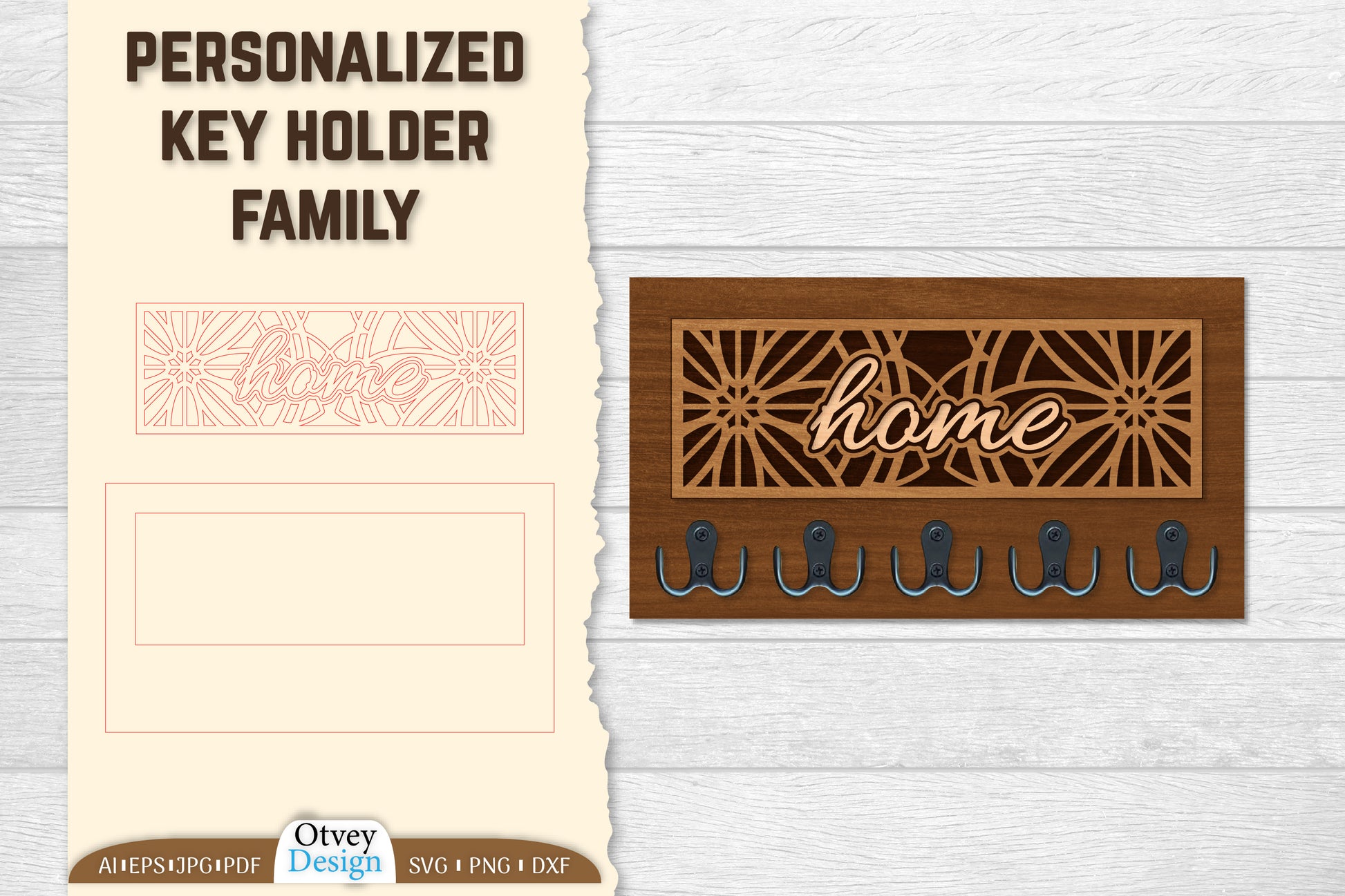 Personalized Key Holder Lasercut SVG Bundle 3 - CraftNest - Digital Crafting and Art