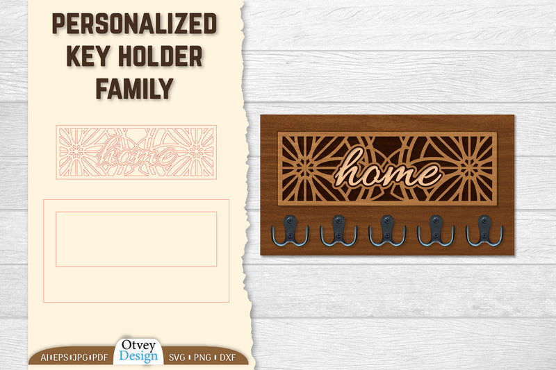 Personalized Key Holder Lasercut SVG Bundle 3 - CraftNest - Digital Crafting and Art
