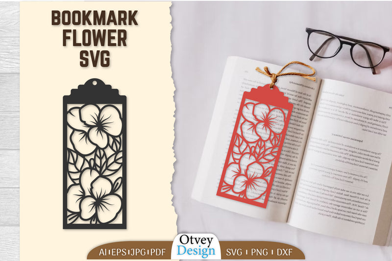 Flower Bookmark SVG Bundle 6 - CraftNest - Digital Crafting and Art