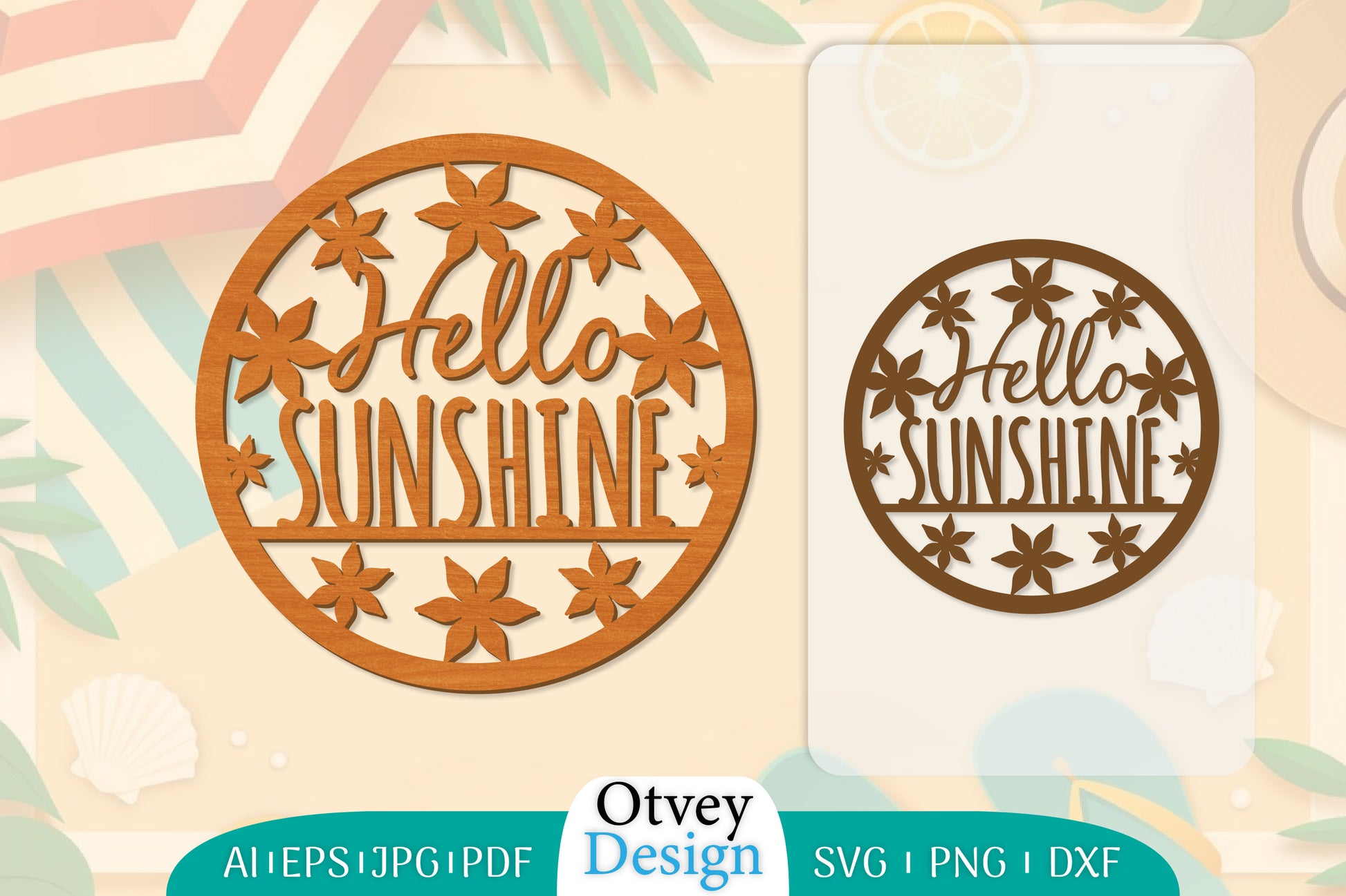 Hello Summer Round Lasercut SVG Bundle 6 - CraftNest - Digital Crafting and Art
