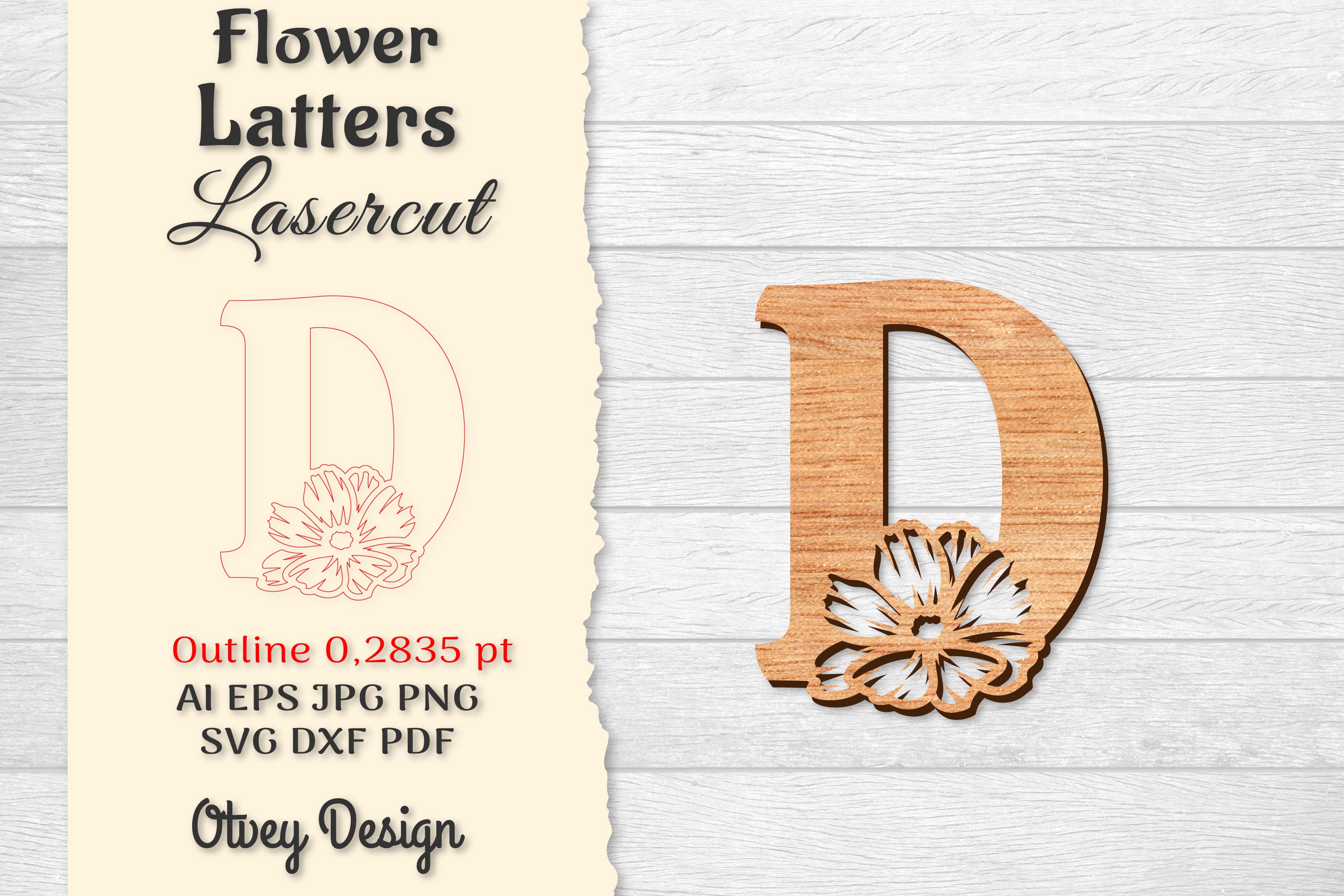 Flower Letters Laser Cut File SVG Bundle 44 - CraftNest - Digital Crafting and Art