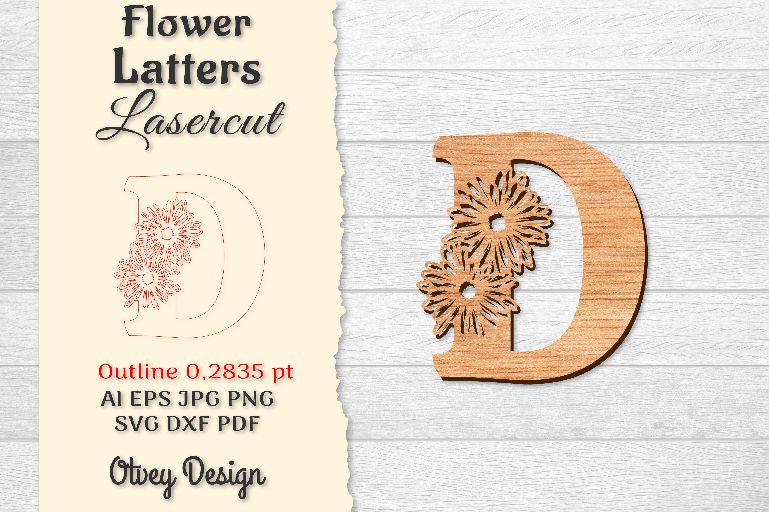 Flower Letters Laser Cut File SVG Bundle 66 - CraftNest - Digital Crafting and Art