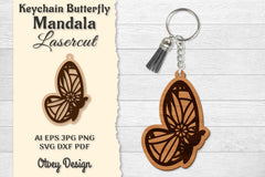 Butterfly Mandala Keychain SVG Bundle 12 - CraftNest - Digital Crafting and Art