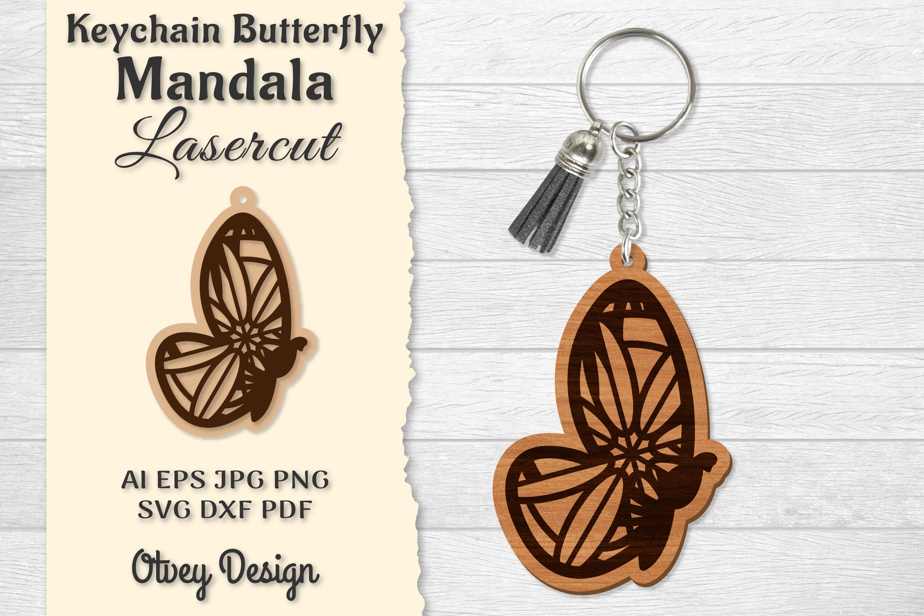 Butterfly Mandala Keychain SVG Bundle 12 - CraftNest - Digital Crafting and Art