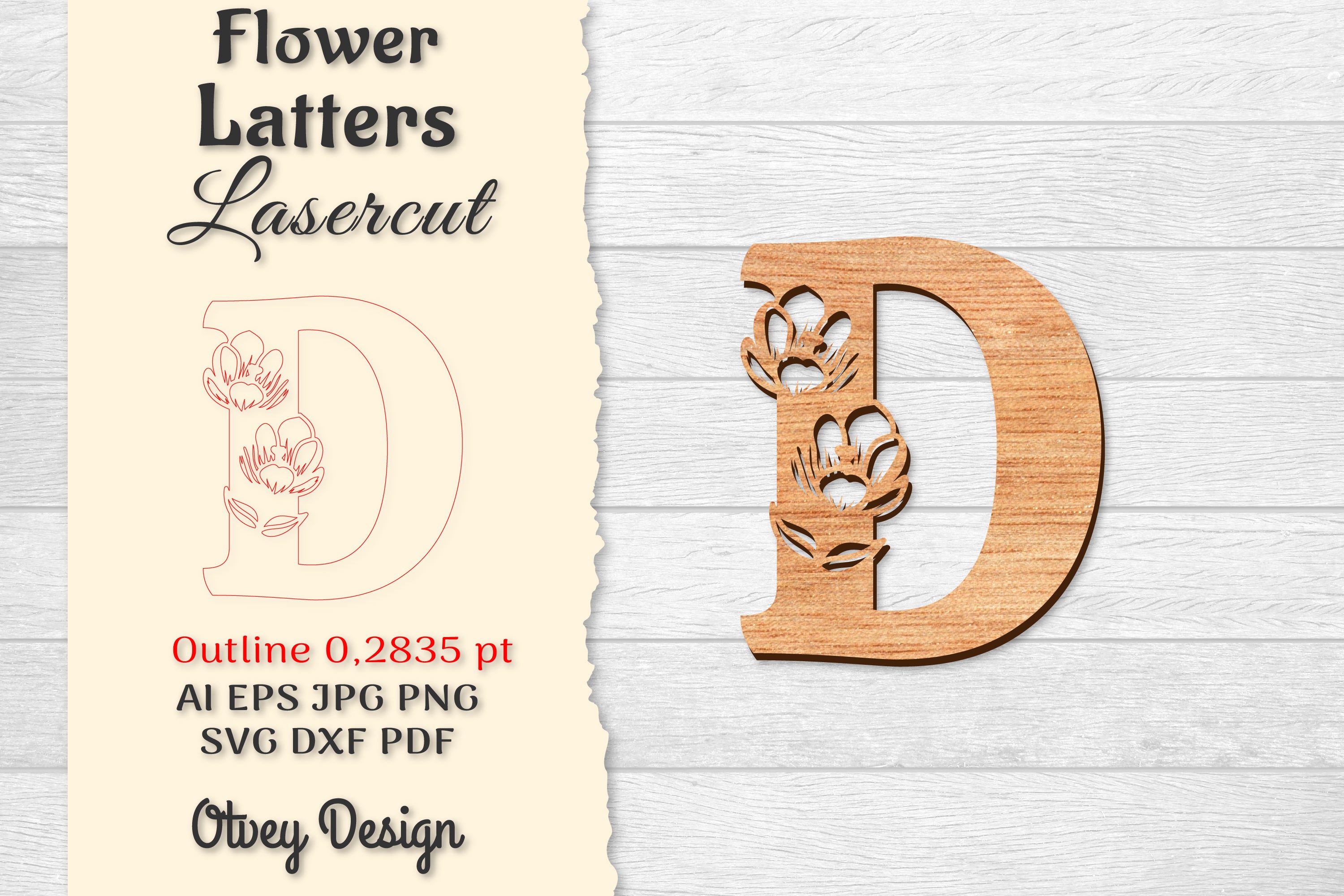 Flower Letters Laser Cut File SVG Bundle 95 - CraftNest - Digital Crafting and Art