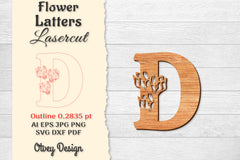 Flower Letters Laser Cut SVG Bundle 108 - CraftNest - Digital Crafting and Art