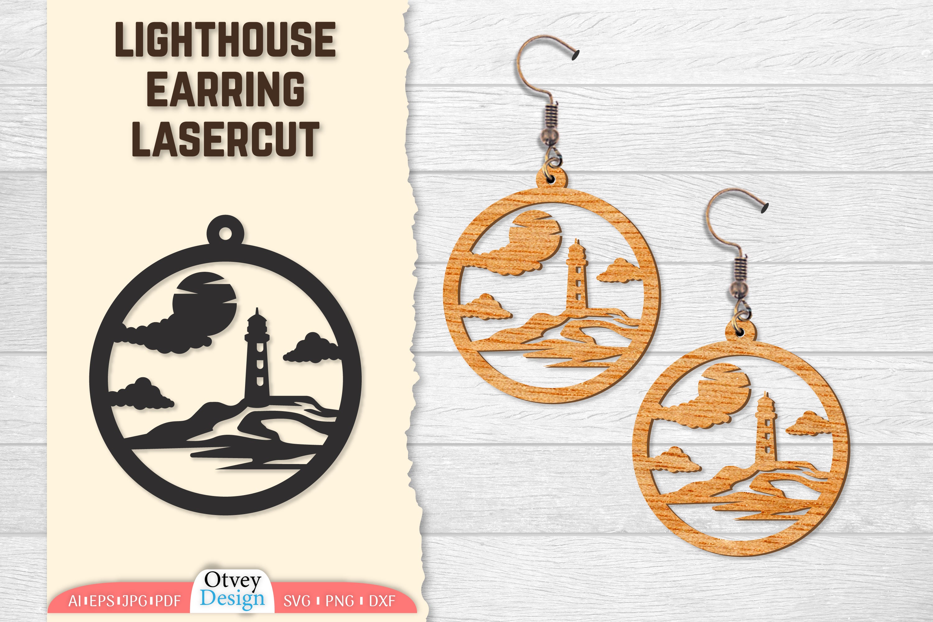 Lighthouse Earring Lasercut SVG Bundle 19 - CraftNest - Digital Crafting and Art