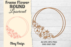 Frame Flower Round Lasercut SVG Bundle 4 - CraftNest - Digital Crafting and Art