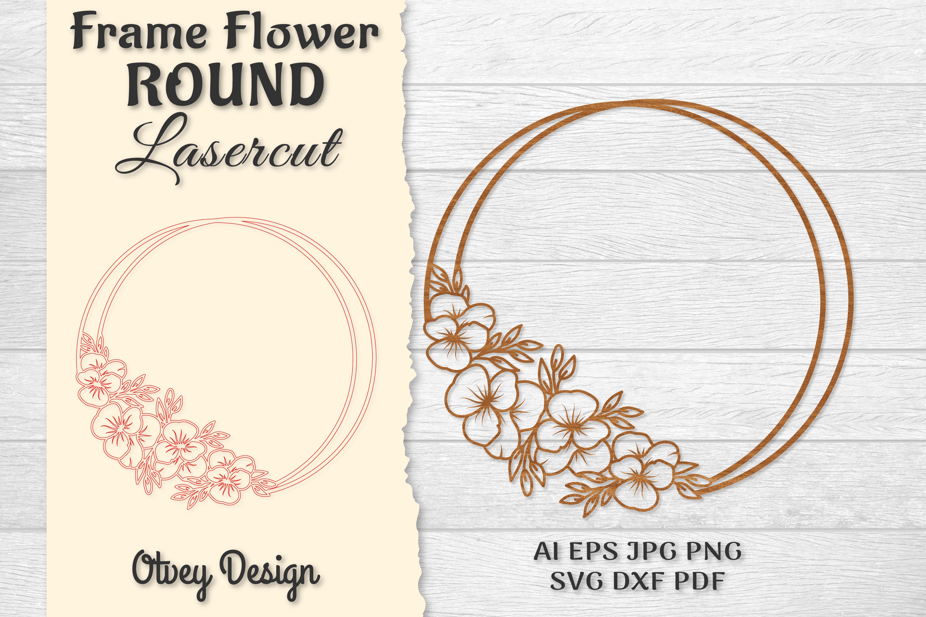 Frame Flower Round Lasercut SVG Bundle 4 - CraftNest - Digital Crafting and Art