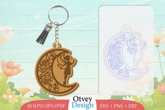 Fairy in the Moon Keychain SVG Bundle 1 - CraftNest - Digital Crafting and Art