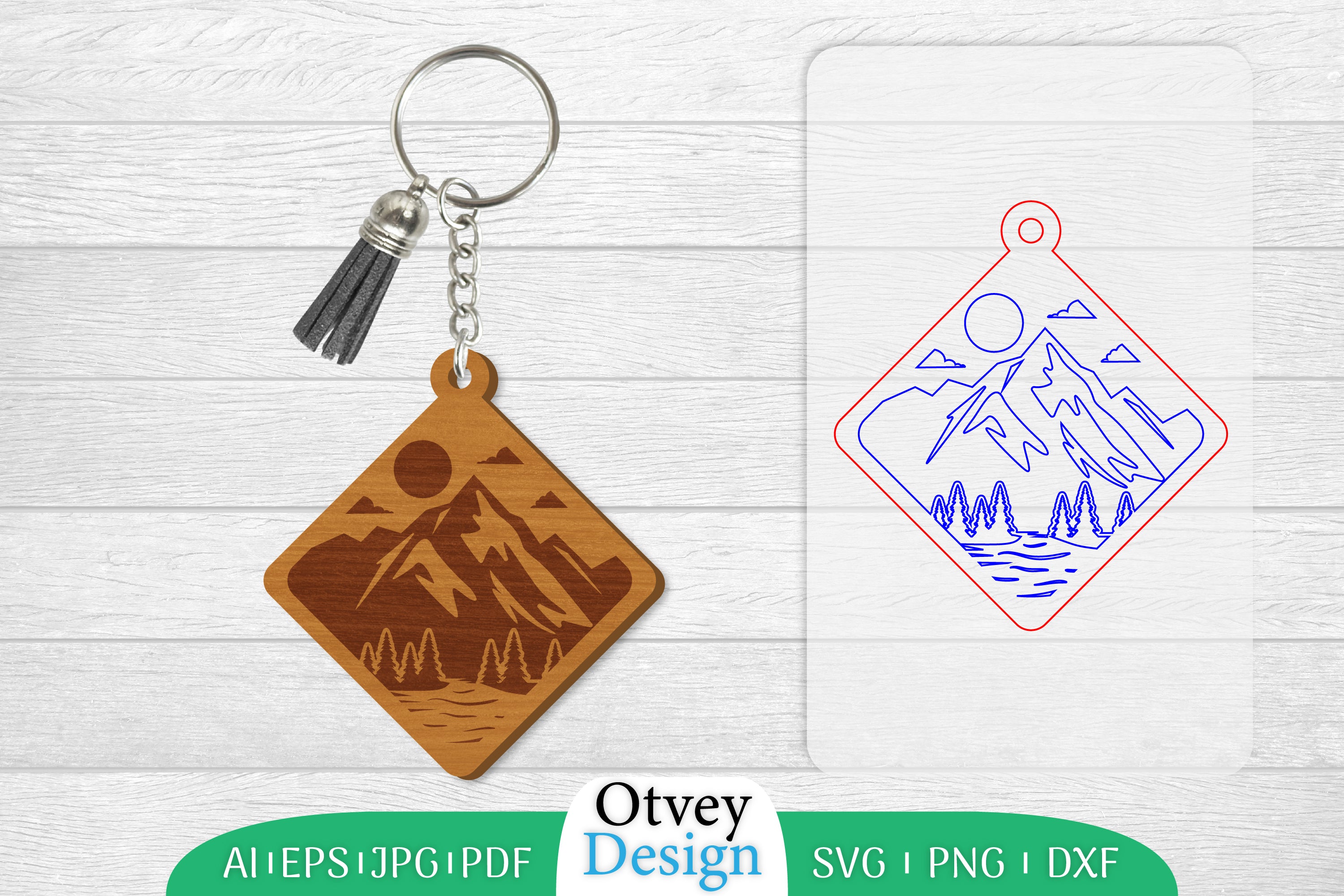 Keychain Sunset Mountain Lasercut SVG Bundle 60 - CraftNest - Digital Crafting and Art