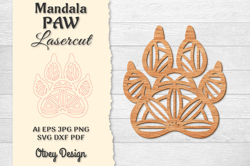 Paw Mandala Lasercut SVG Bundle 4 - CraftNest - Digital Crafting and Art