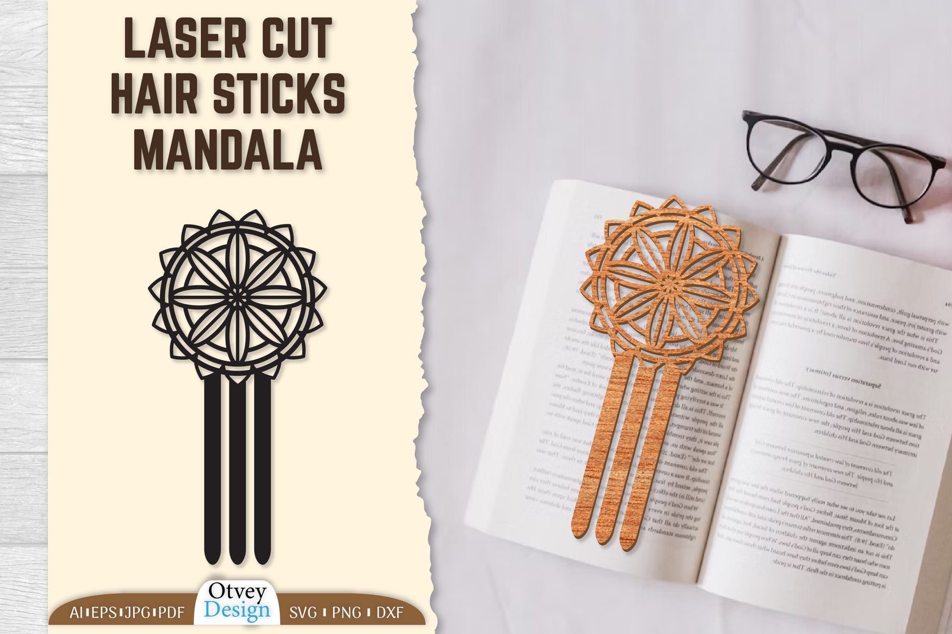 Laser Cut Mandala Hair Sticks SVG Bundle 3 - CraftNest - Digital Crafting and Art