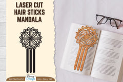 Laser Cut Mandala Hair Sticks SVG Bundle 3 - CraftNest - Digital Crafting and Art