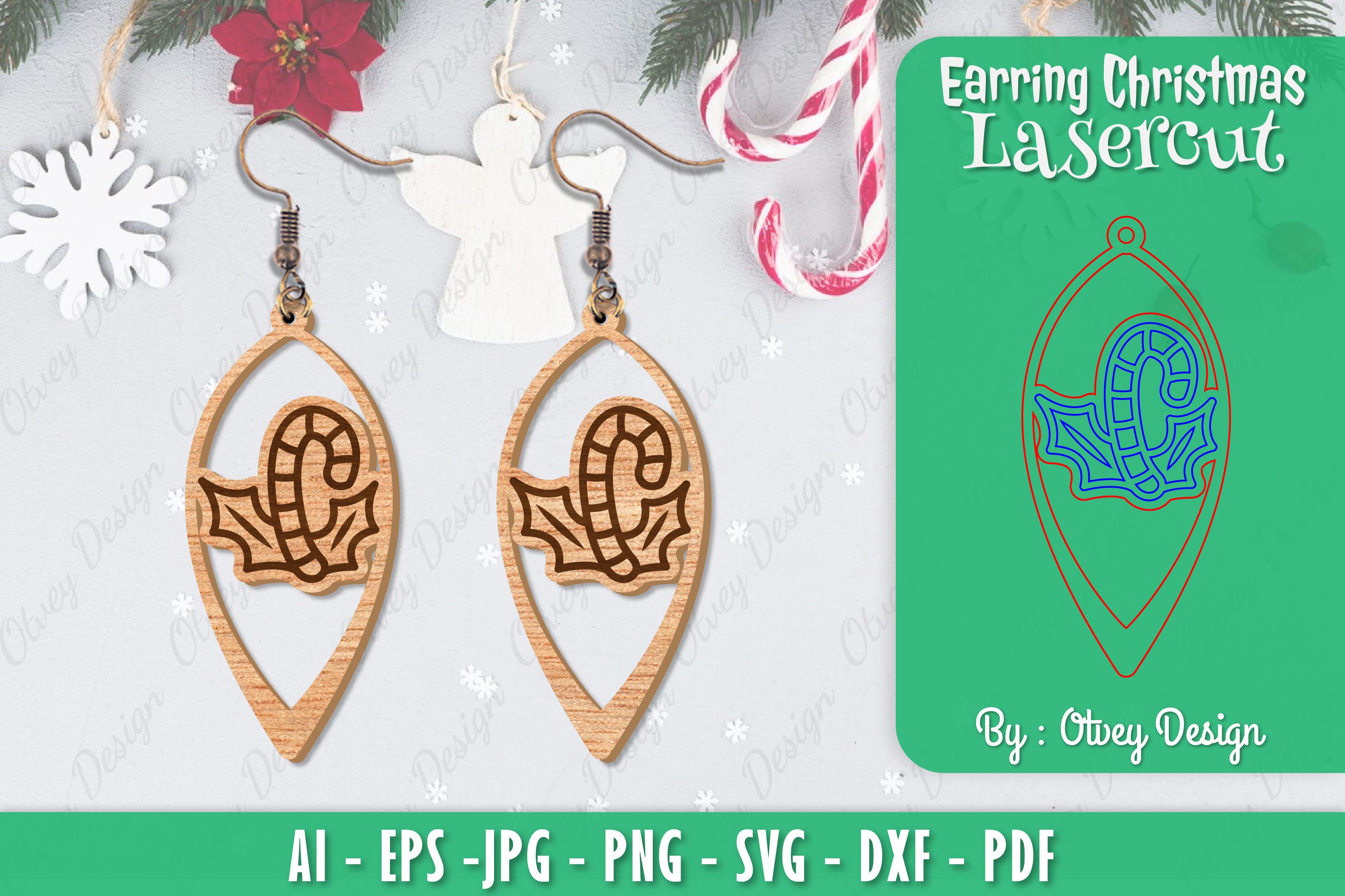 Christmas Earrings SVG Bundle 72 - CraftNest - Digital Crafting and Art