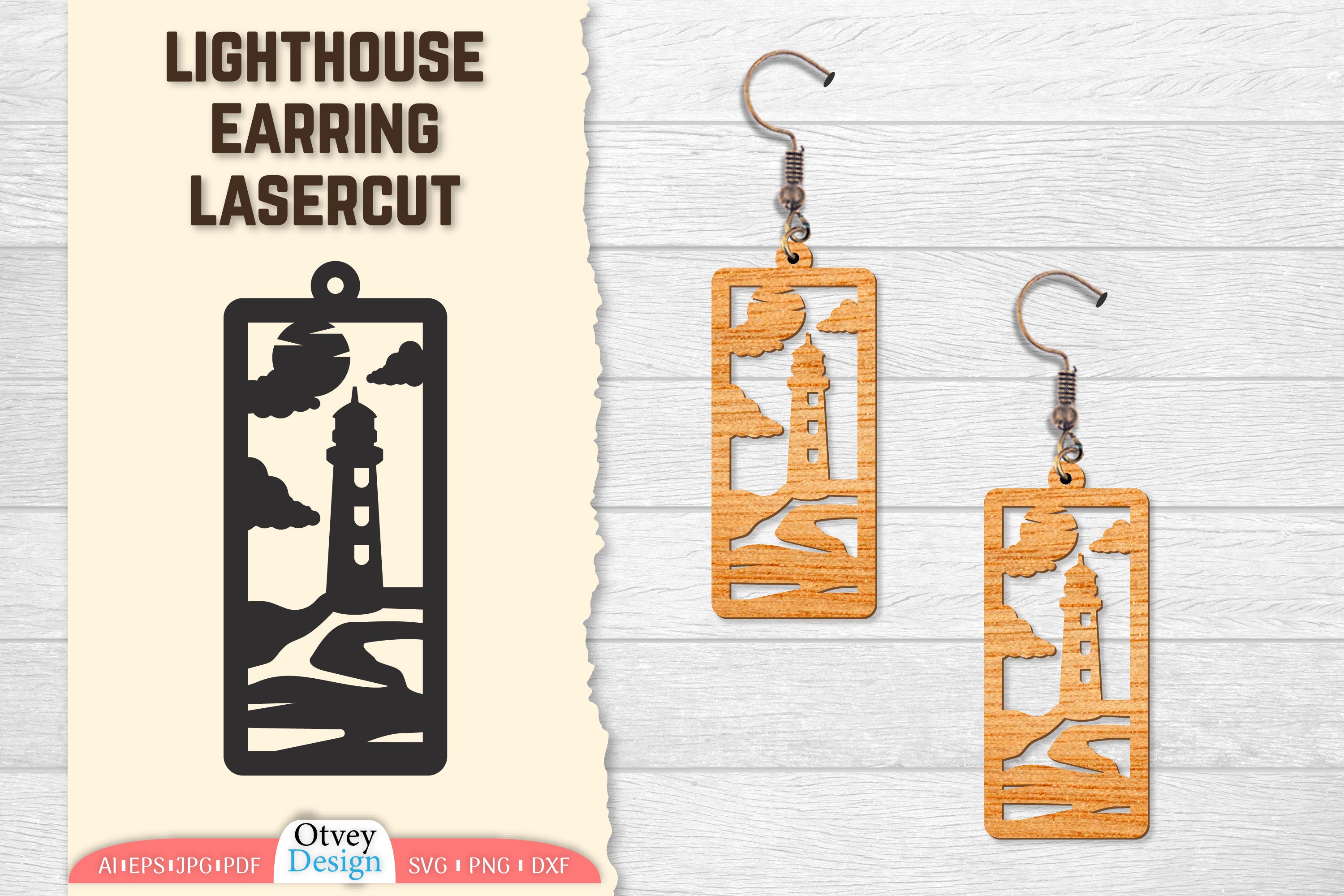 Lighthouse Earring Lasercut SVG Bundle 43 - CraftNest - Digital Crafting and Art
