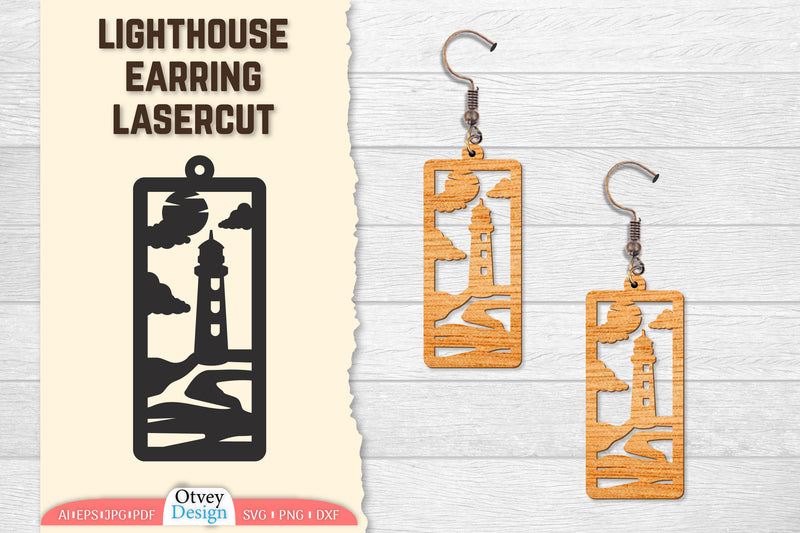 Lighthouse Earring Lasercut SVG Bundle 43 - CraftNest - Digital Crafting and Art