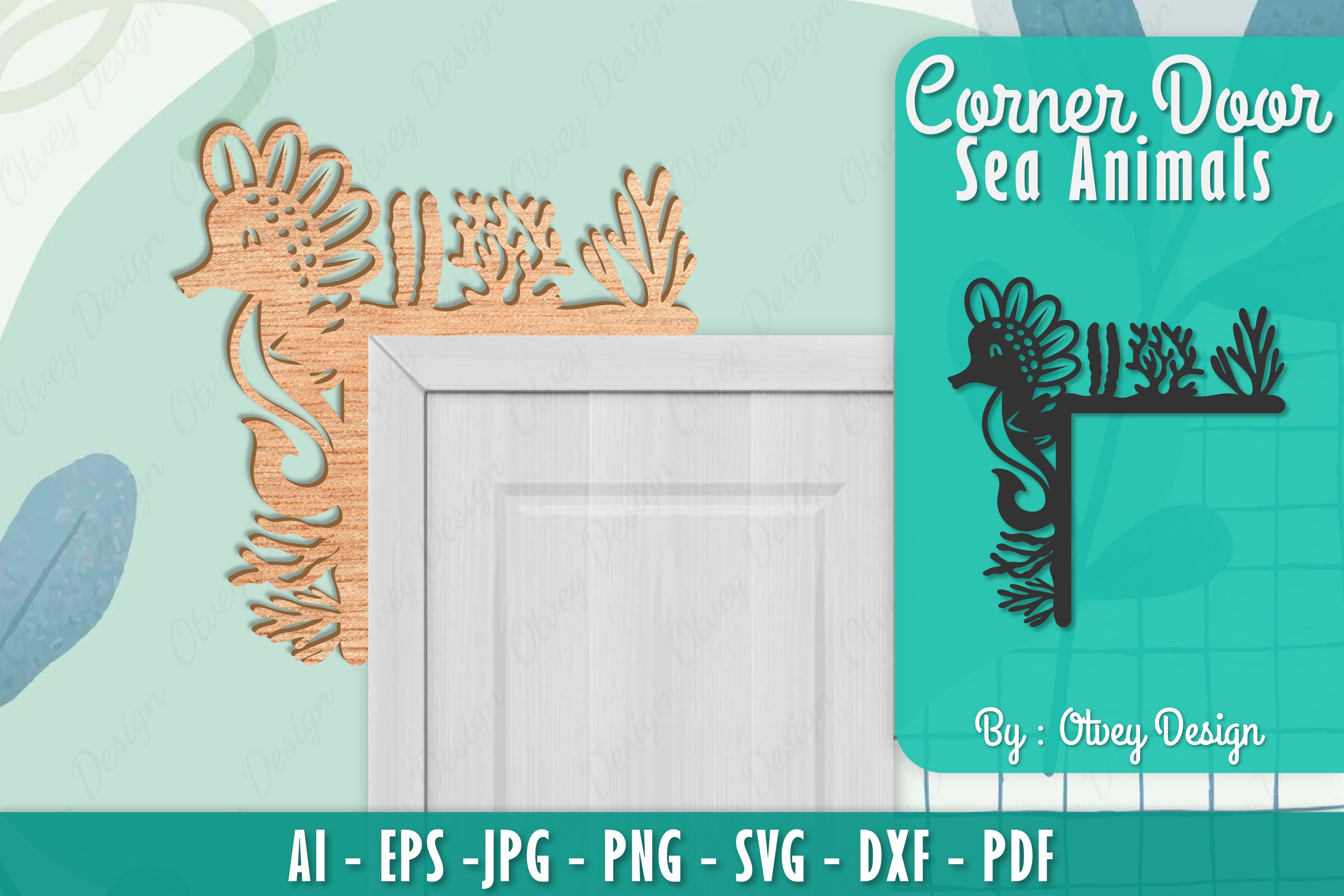 Sea Animals Door Corner Decoration SVG Bundle 6 - CraftNest - Digital Crafting and Art