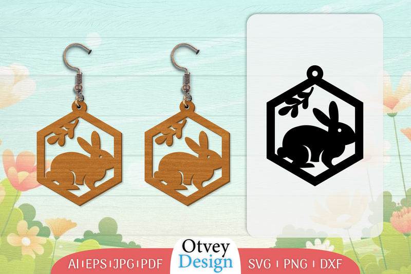 Earring Rabbit Lasercut SVG Bundle 13 - CraftNest - Digital Crafting and Art