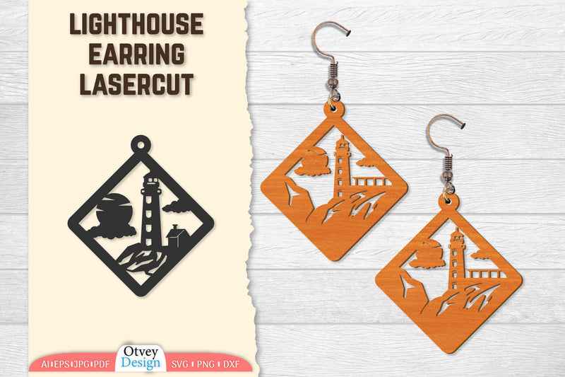 Lighthouse Earring Lasercut SVG Bundle 7 - CraftNest - Digital Crafting and Art