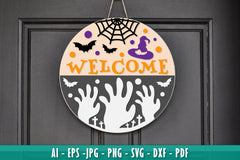 Halloween Round Wall Hanger Decoration SVG Bundle 7 - CraftNest - Digital Crafting and Art