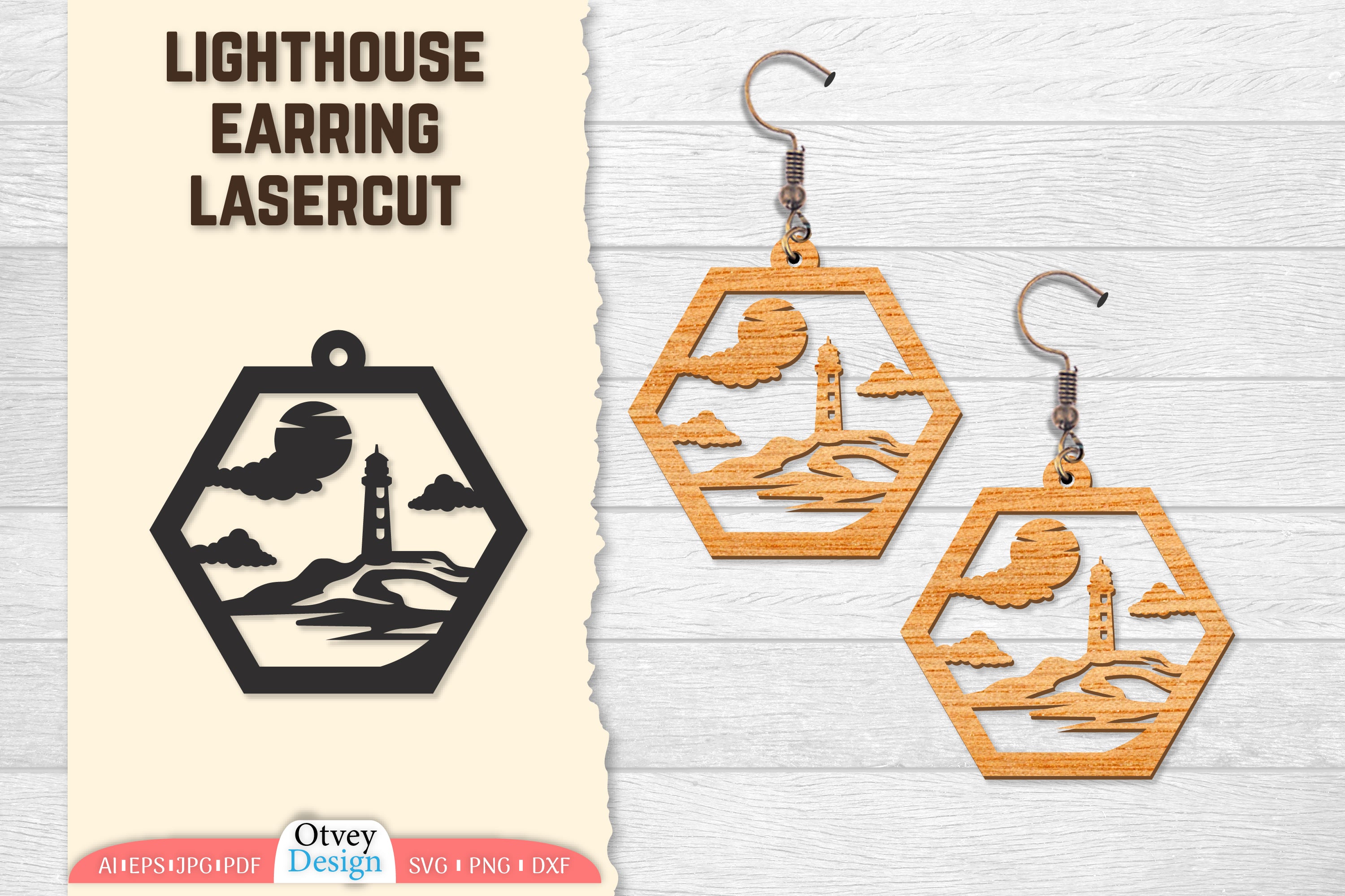 Lighthouse Earring Lasercut SVG Bundle 55 - CraftNest - Digital Crafting and Art