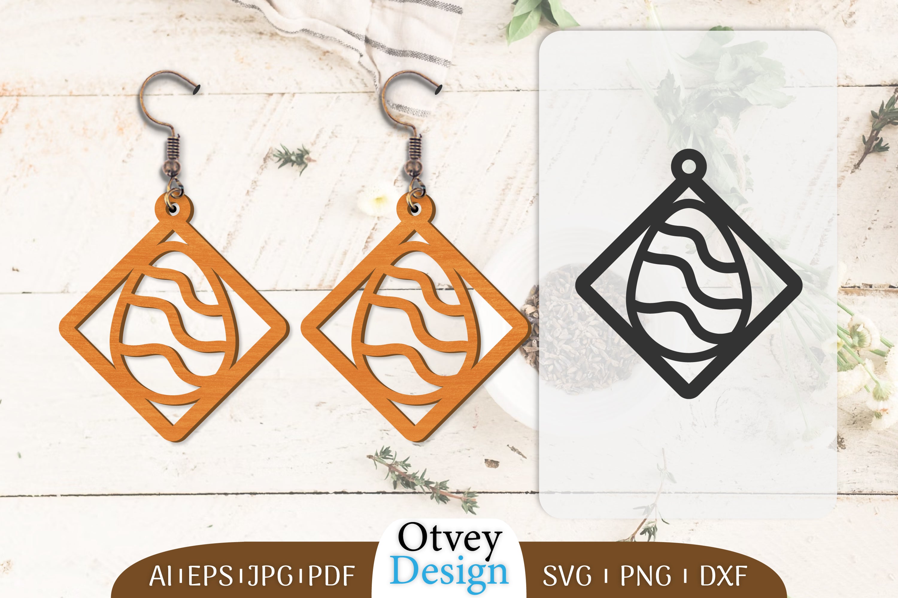 Happy Easter Egg Earring Lasercut SVG Bundle 19 - CraftNest - Digital Crafting and Art